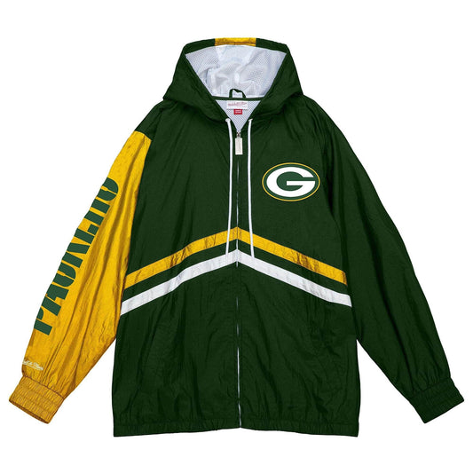 Mitchell & Ness Undeniable Full Zip Windbreaker Green Bay Packers Dark Green