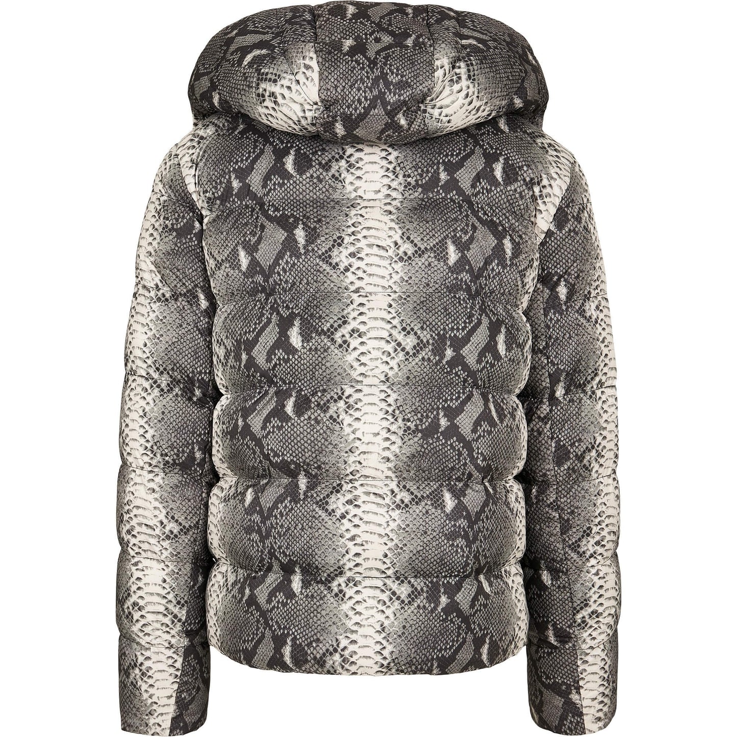 Urban Classics Hooded Aop Puffer Jacket Grey Snake