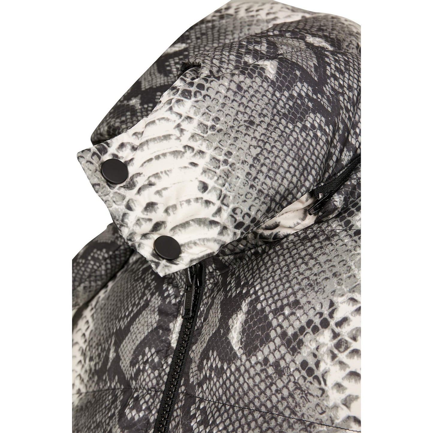 Urban Classics Hooded Aop Puffer Jacket Grey Snake