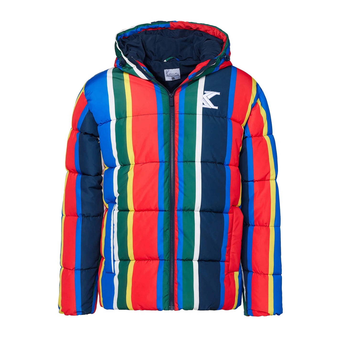 Karl Kani KK OG Stripe Hooded Puffer Jacket red/blue/green