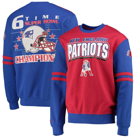 Mitchell & Ness NFL All Over Crew 2.0 NEW ENGLAND PATRIOTS Scarlet