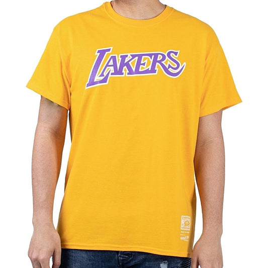 Mitchell & Ness NBA Worn Logo / Wordmark Tee LOS ANGELES LAKERS GOLD