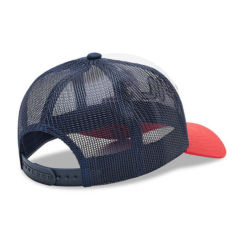 Fila BEPPU TRUCKER CAP linear logo snap back True Red-Bright White-Medieval Blue