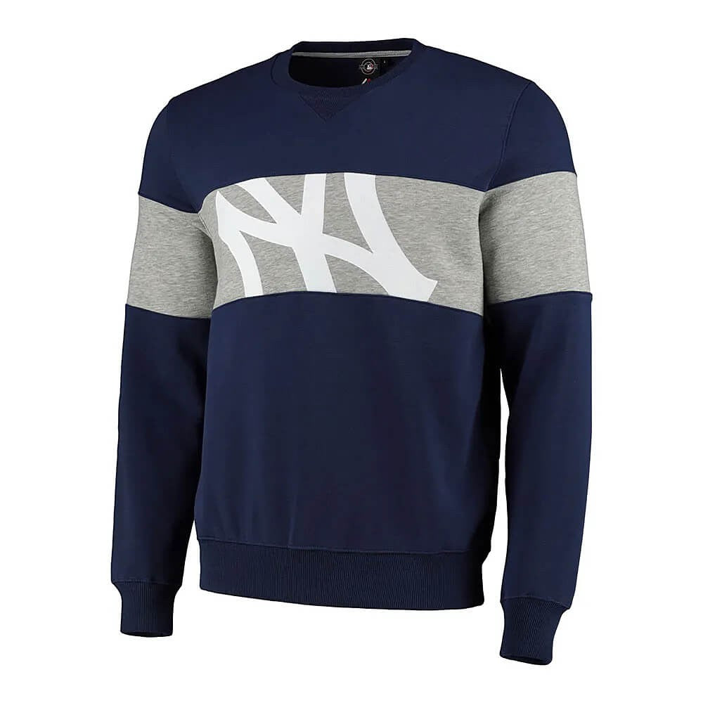 Sveter Majestic MLB Pannelled Crew Neck Sweatshirt New York Yankees tmavomodrá