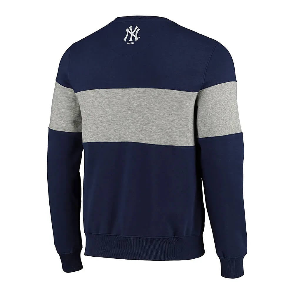 Sveter Majestic MLB Pannelled Crew Neck Sweatshirt New York Yankees tmavomodrá