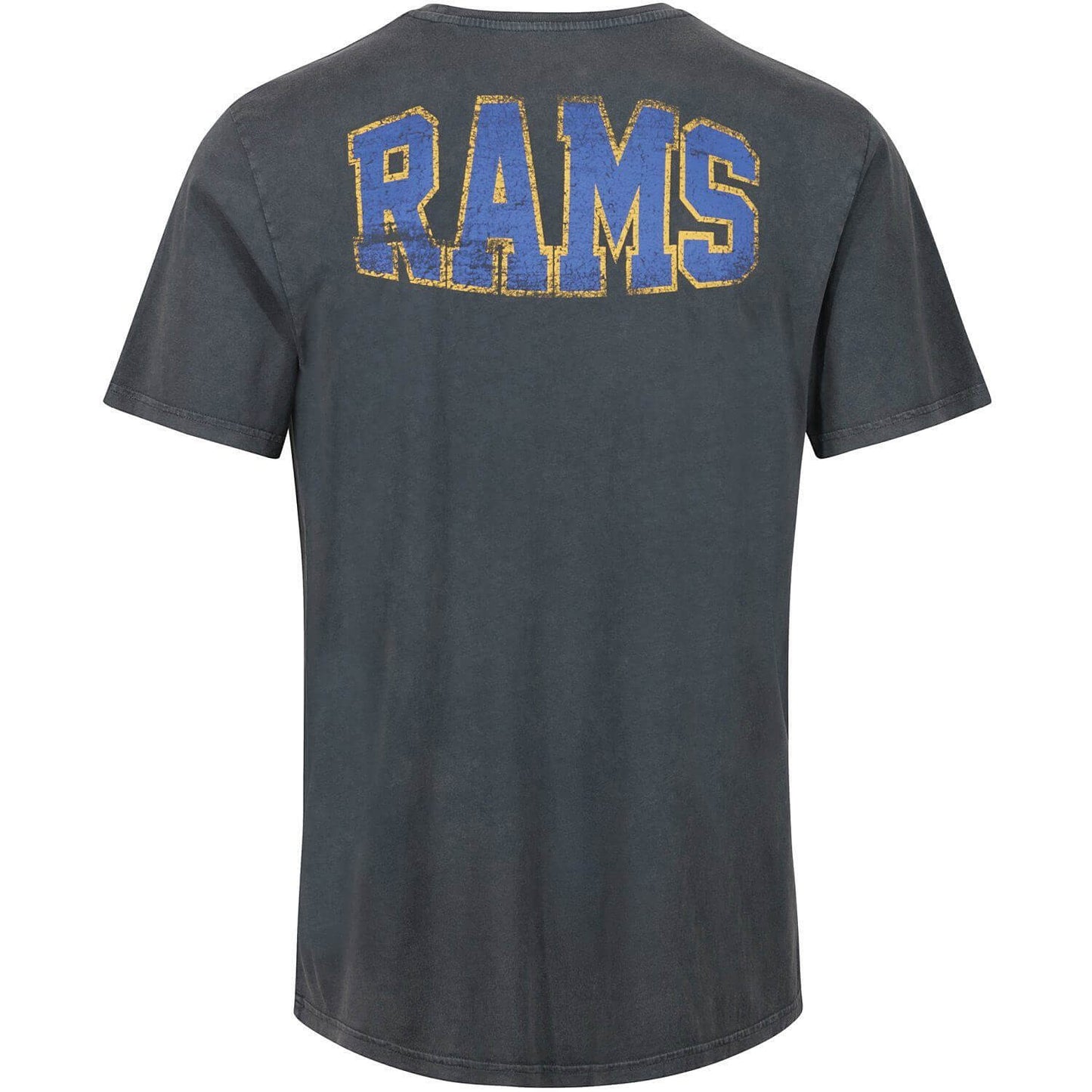 Re:Covered NFL Helmet Chest / College Backprint T-Shirt Los Angeles Rams Washed Black