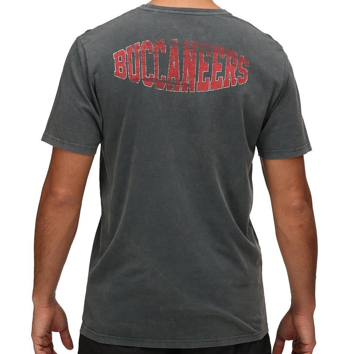 Re:Covered NFL Helmet Chest / College Backprint T-Shirt Tampa Bay Buccaneers Washed Black