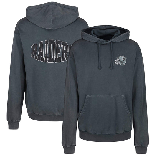 Mikina s kapucňou Re:Covered NFL Helmet Chest / College Backprint Hoody Las Vegas Raiders tmavošedá