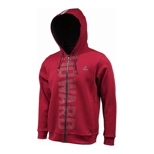 Peak Hoodie Sweater With Front Zipper Burgundy