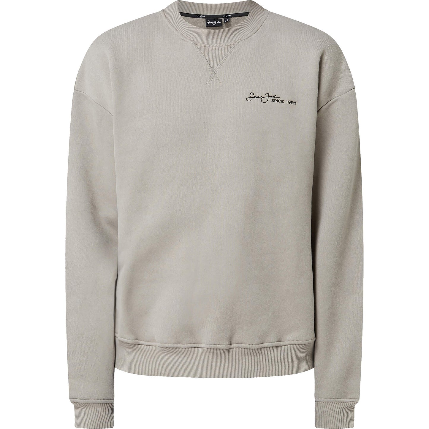 Sean John Script Logo Backprint Peached Crew Grey