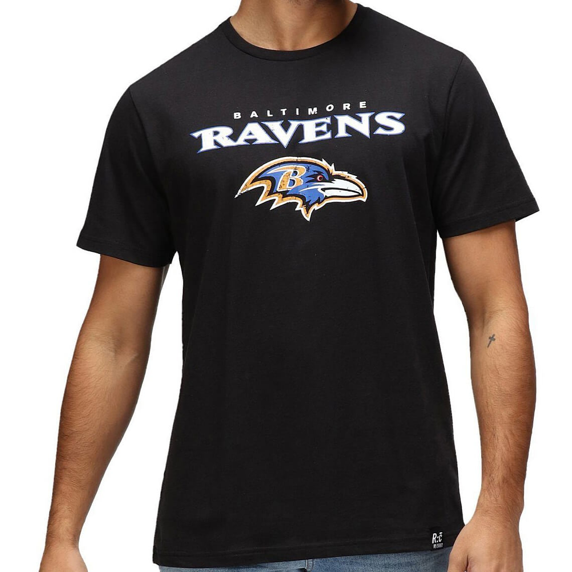 Re:Covered NFL Core Logo T-Shirt Baltimore Ravens Solid Black