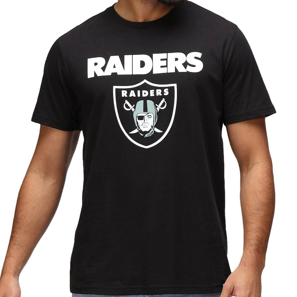 Re:Covered NFL Core Logo T-Shirt Las Vegas Raiders Solid Black