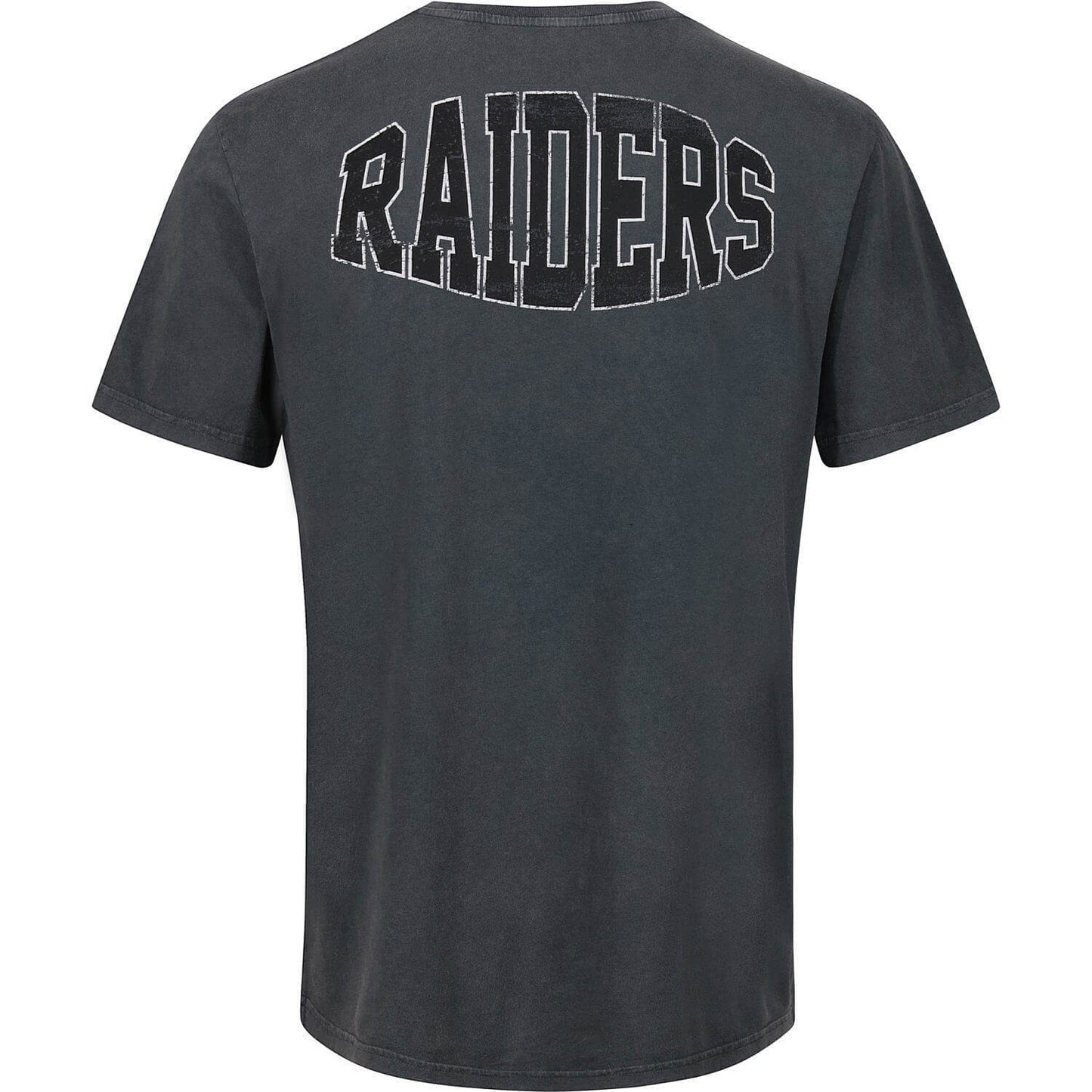 Re:Covered NFL Helmet Chest / College Backprint T-Shirt Las Vegas Raiders Washed Black