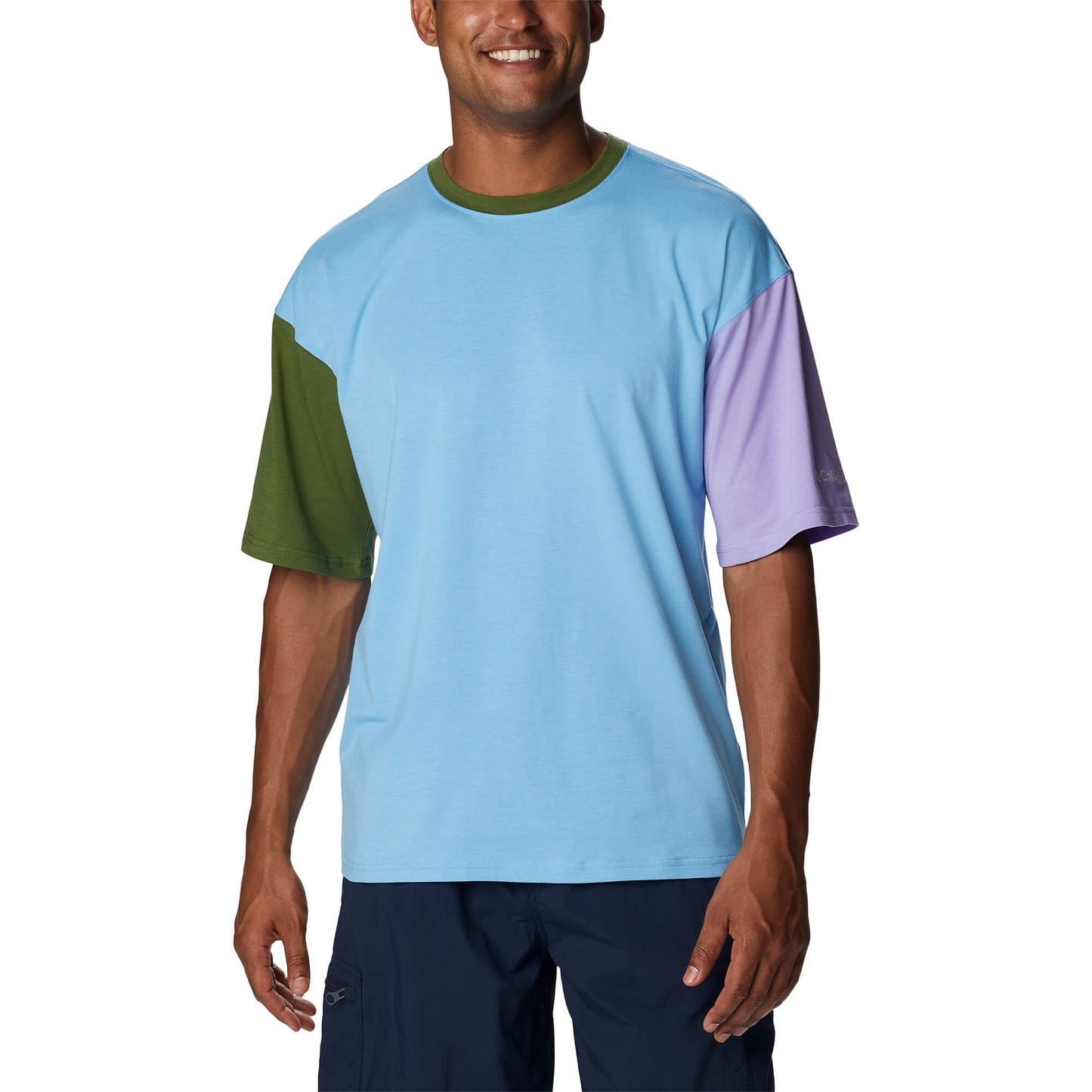 Columbia Deschutes Valley™ Short Sleeve Tee Vista Blue / Pesto / Frosted Purple