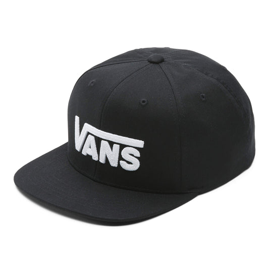 Vans Kids Drop V Snapback Hat (8-14+ Years) Black/White