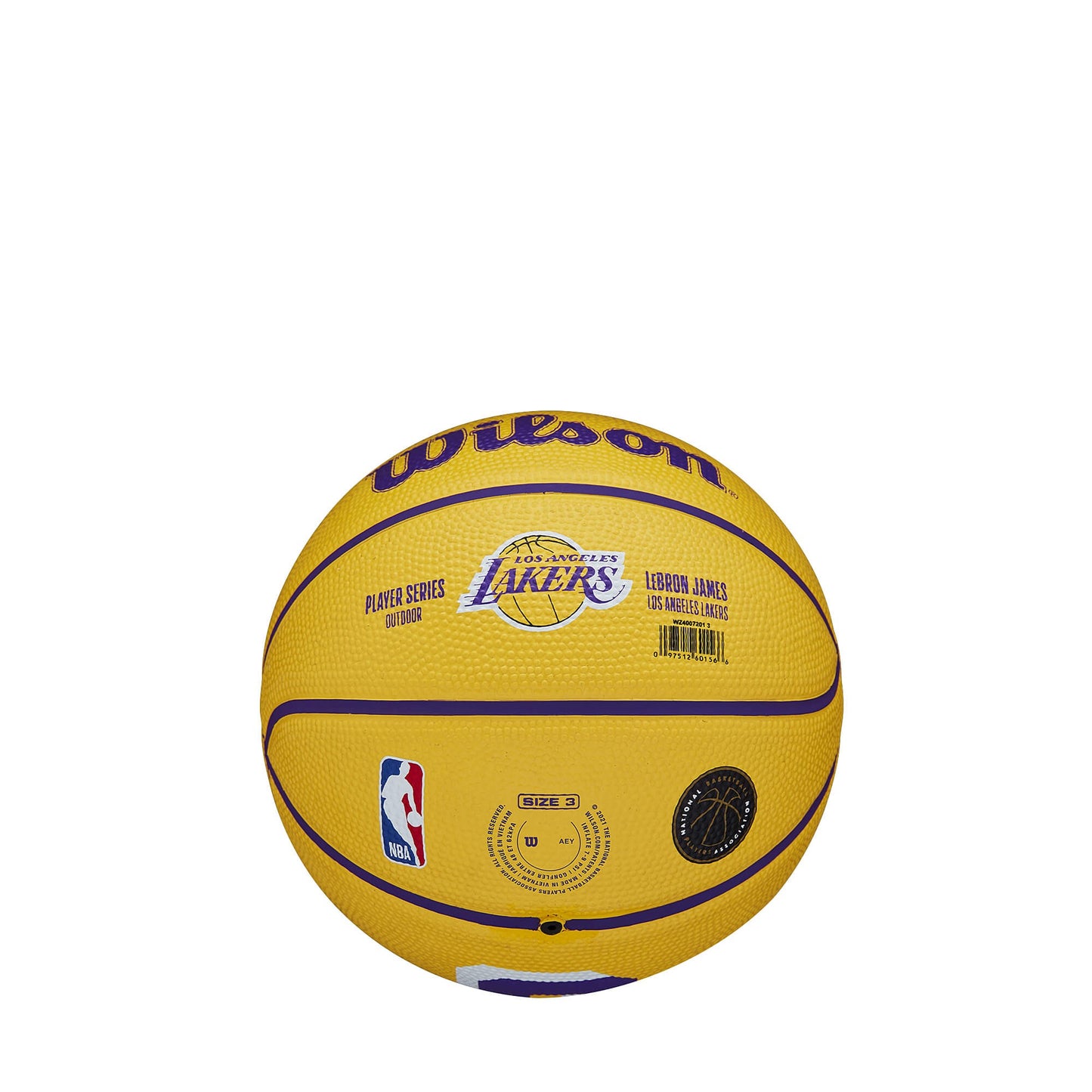 Wilson NBA Player Icon Mini Bskt. LeBron James (sz. 3) Yellow/Purple