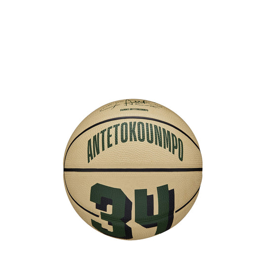 Wilson NBA Player Icon Mini Bskt. Giannis Antetokounmpo (sz. 3) Green/Beige