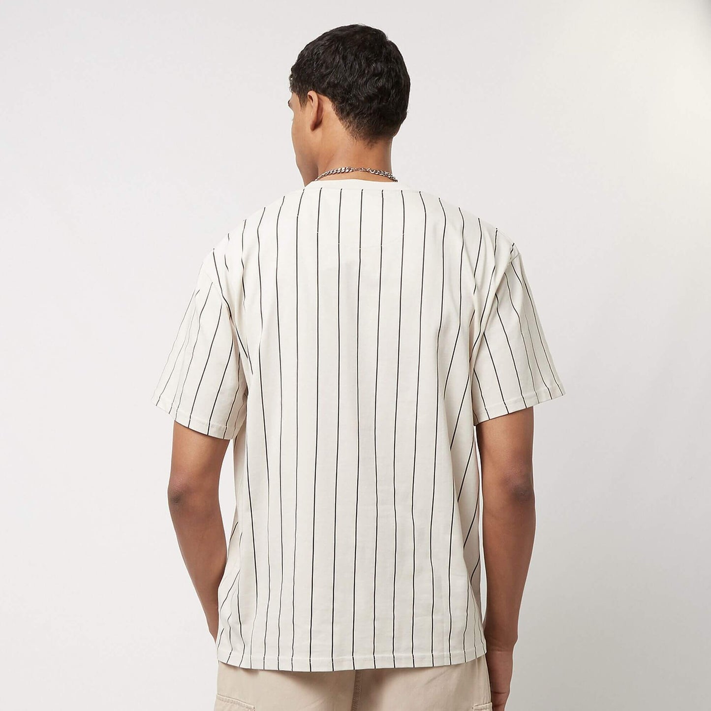 Karl Kani KK Small Signature Pinstripe Tee light sand/black