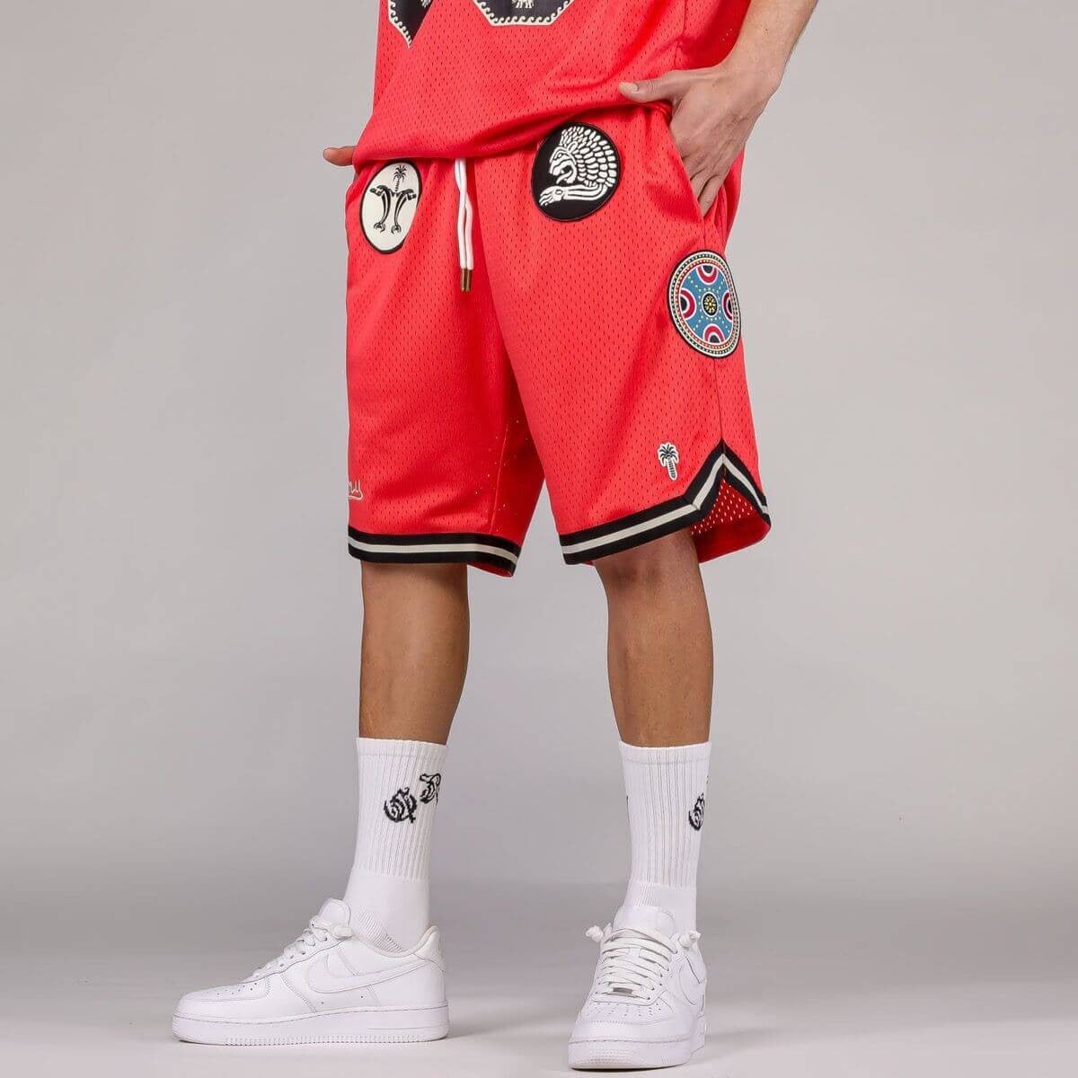 Grimey Wear The Clout Mesh Basket Shorts Red