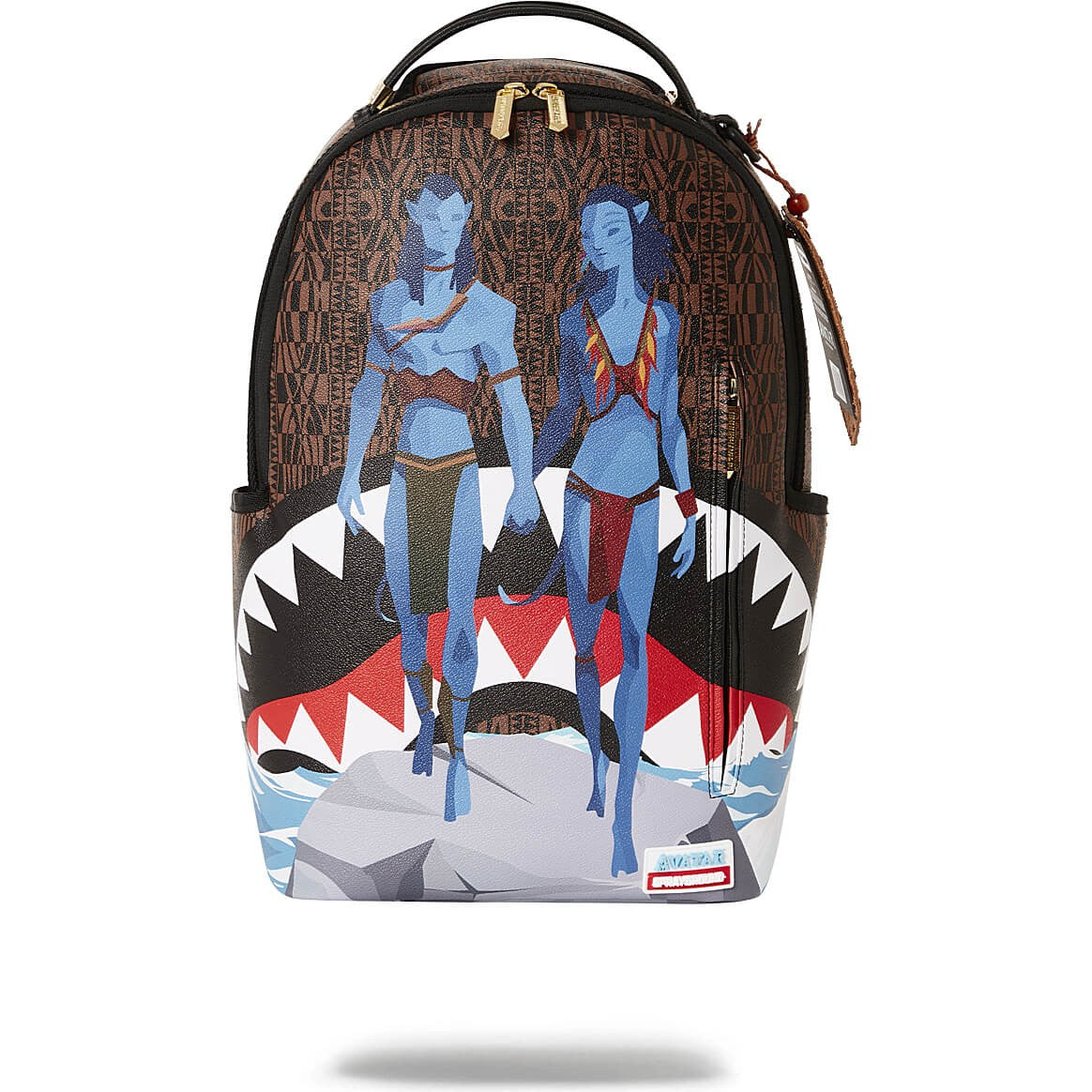 Sprayground Avatar Ocean Shark Backpack Jake And Neytiri Sharks In Pandora Brown