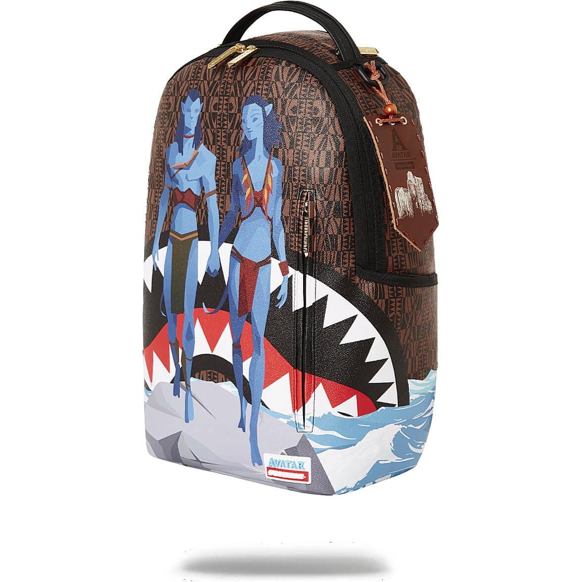 Sprayground Avatar Ocean Shark Backpack Jake And Neytiri Sharks In Pandora Brown