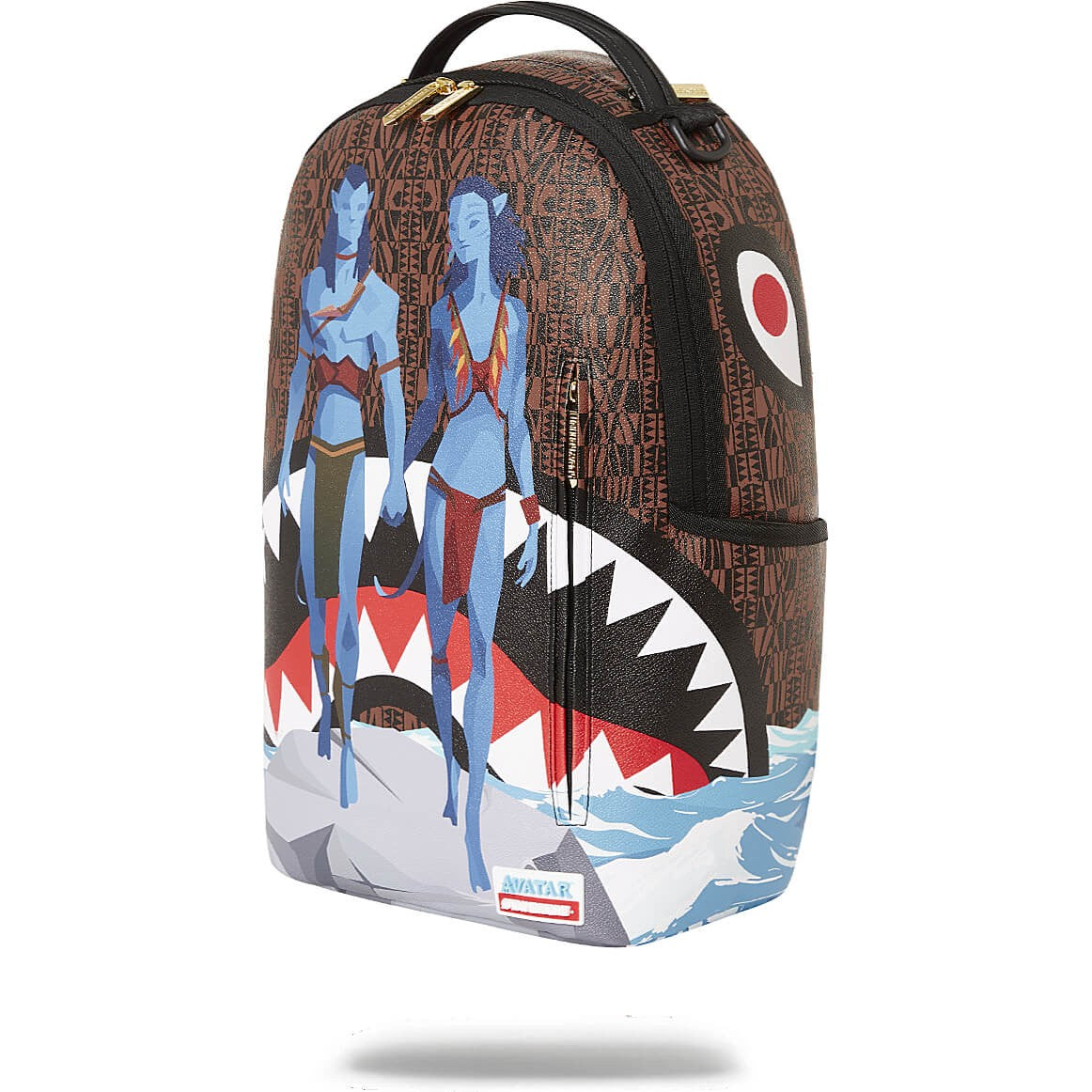 Sprayground Avatar Ocean Shark Backpack Jake And Neytiri Sharks In Pandora Brown