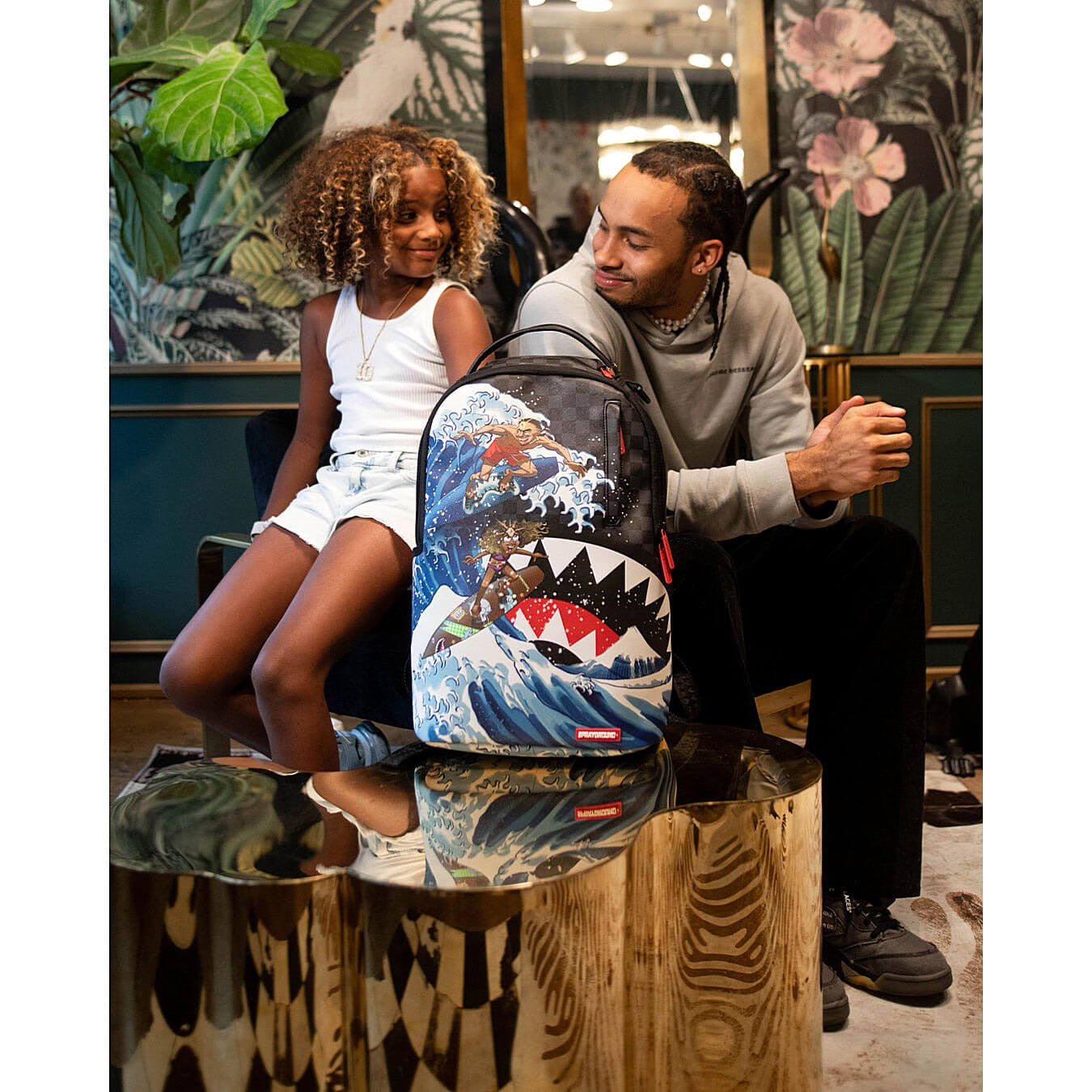 Sprayground Amari Bailey & Sister Surfrider Collab Backpack (Dlxv) Grey/Multicolor