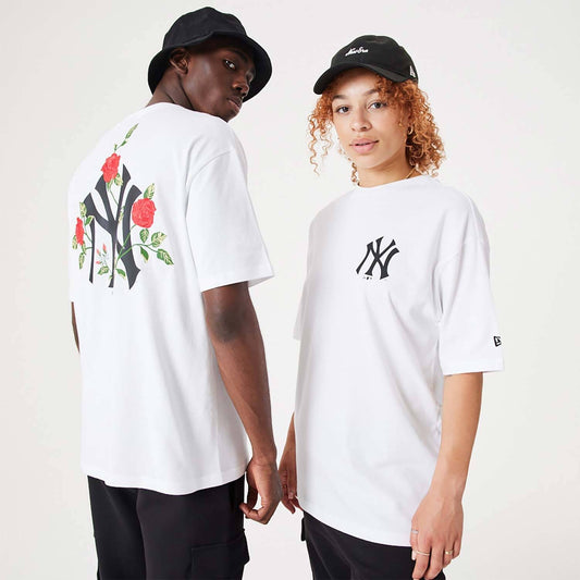 NEW ERA New York Yankees MLB Floral Graphic White Oversized T-Shirt White