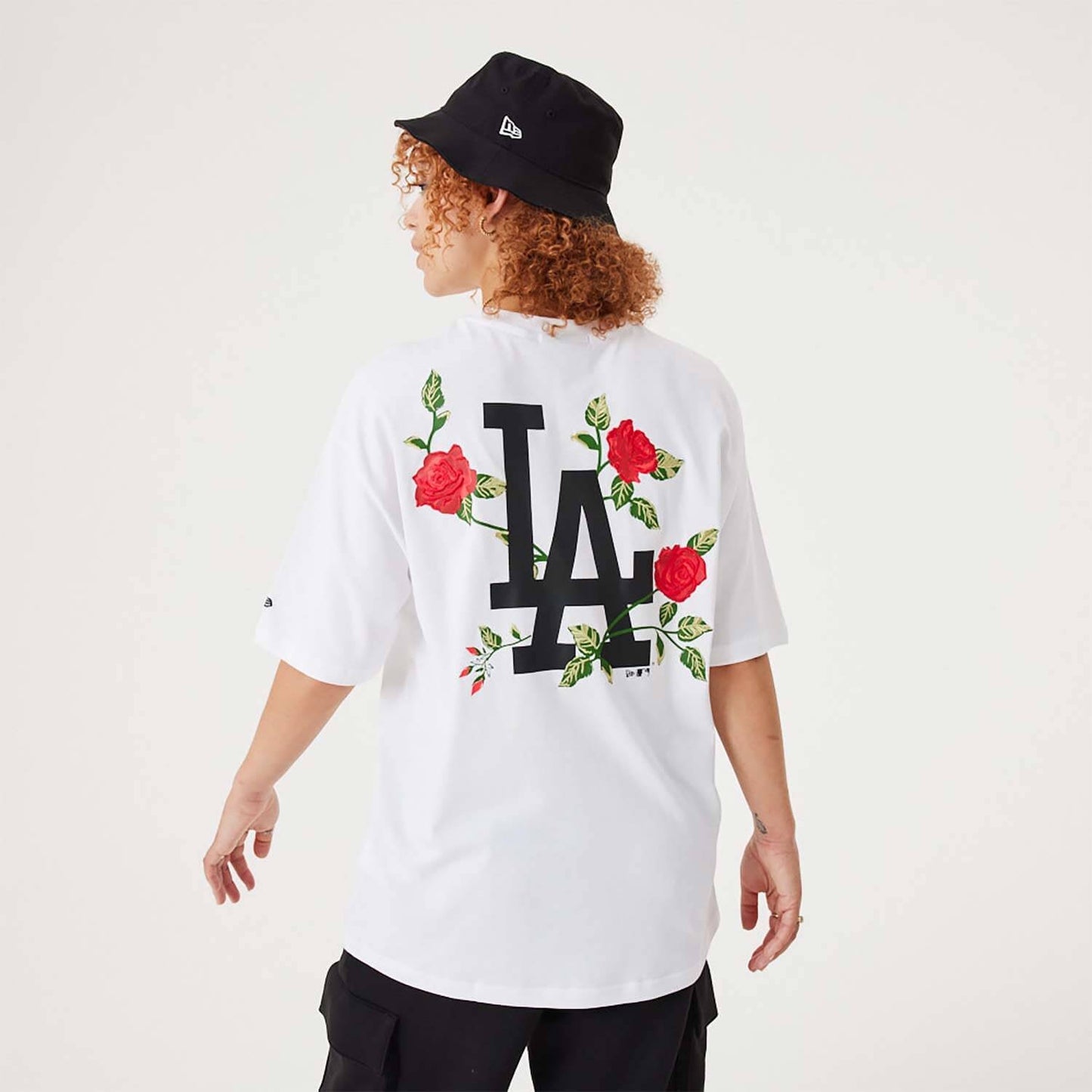 NEW ERA LA Dodgers MLB Floral Graphic White Oversized T-Shirt White