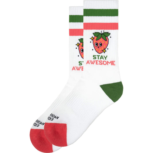 American Socks Stay Awesome - Mid High White