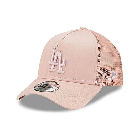 New Era MLB LA Dodgers Youth Tonal Mesh Pink A-Frame Trucker Cap Pink