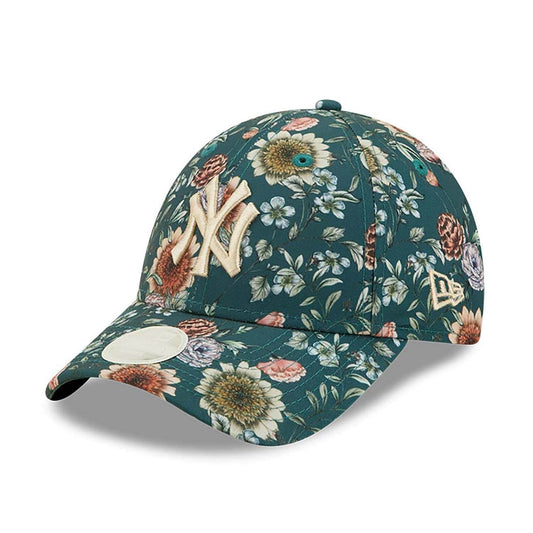 NEW ERA MLB New York Yankees Womens All Over Print Green Floral 9FORTY Adjustable Cap Multi