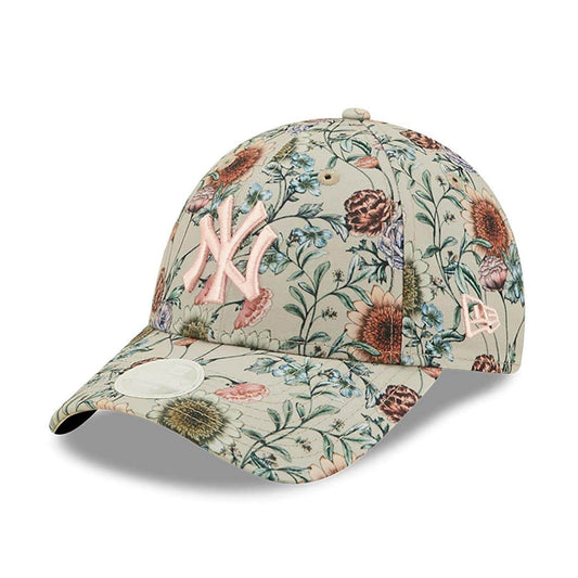 NEW ERA MLB New York Yankees Womens All Over Print Floral Cream 9FORTY Adjustable Cap Multi