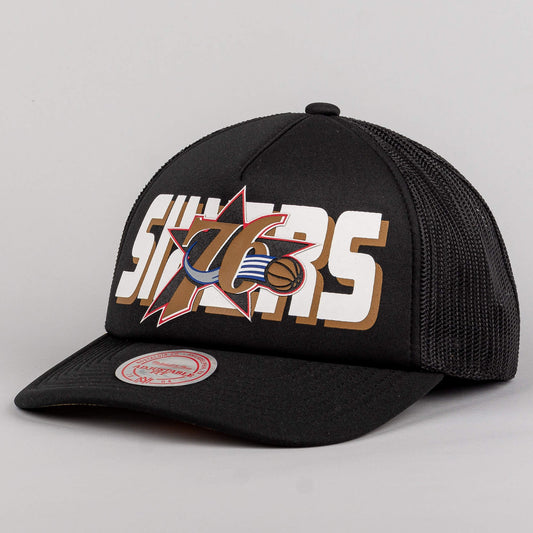 Mitchell & Ness NBA Billboard Trucker Snapback Hwc Philadelphia 76Ers Black