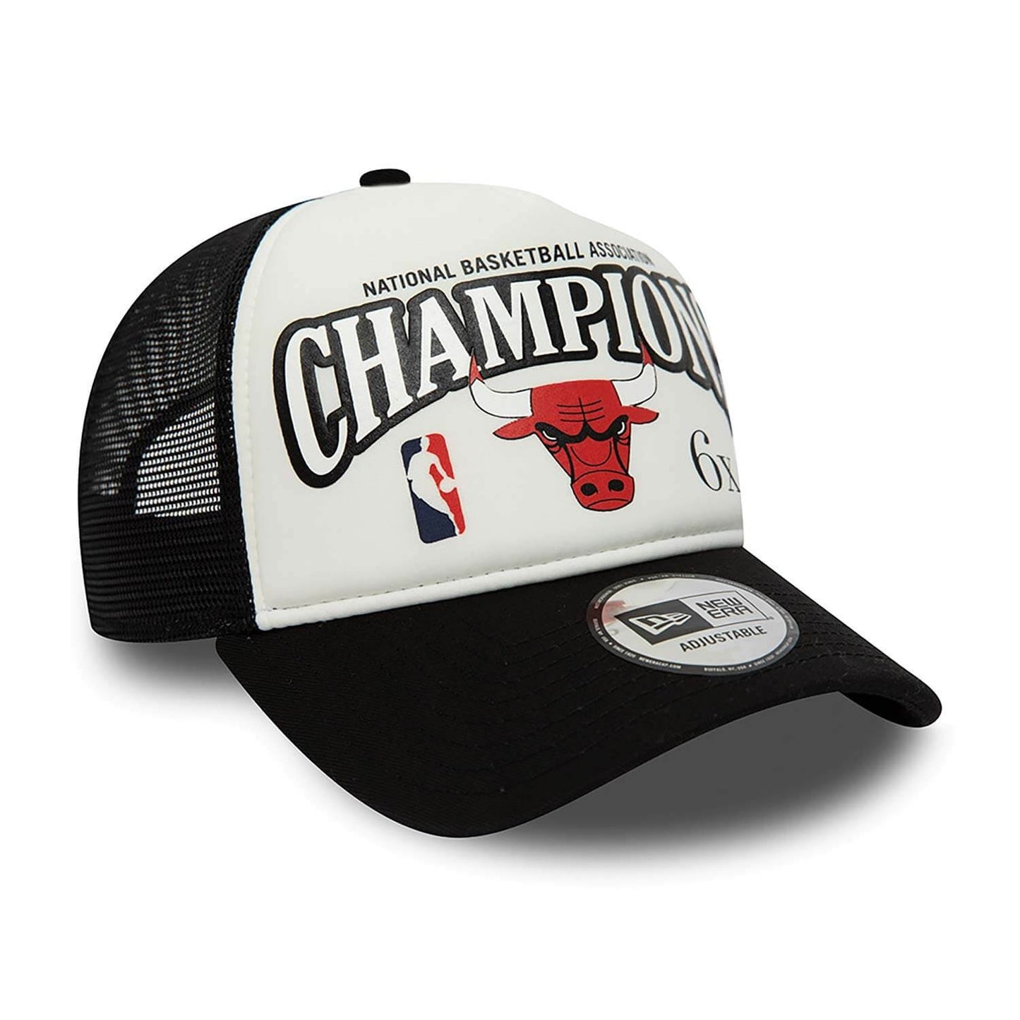 New Era NBA Chicago Bulls League Champions White A-Frame Trucker Cap White