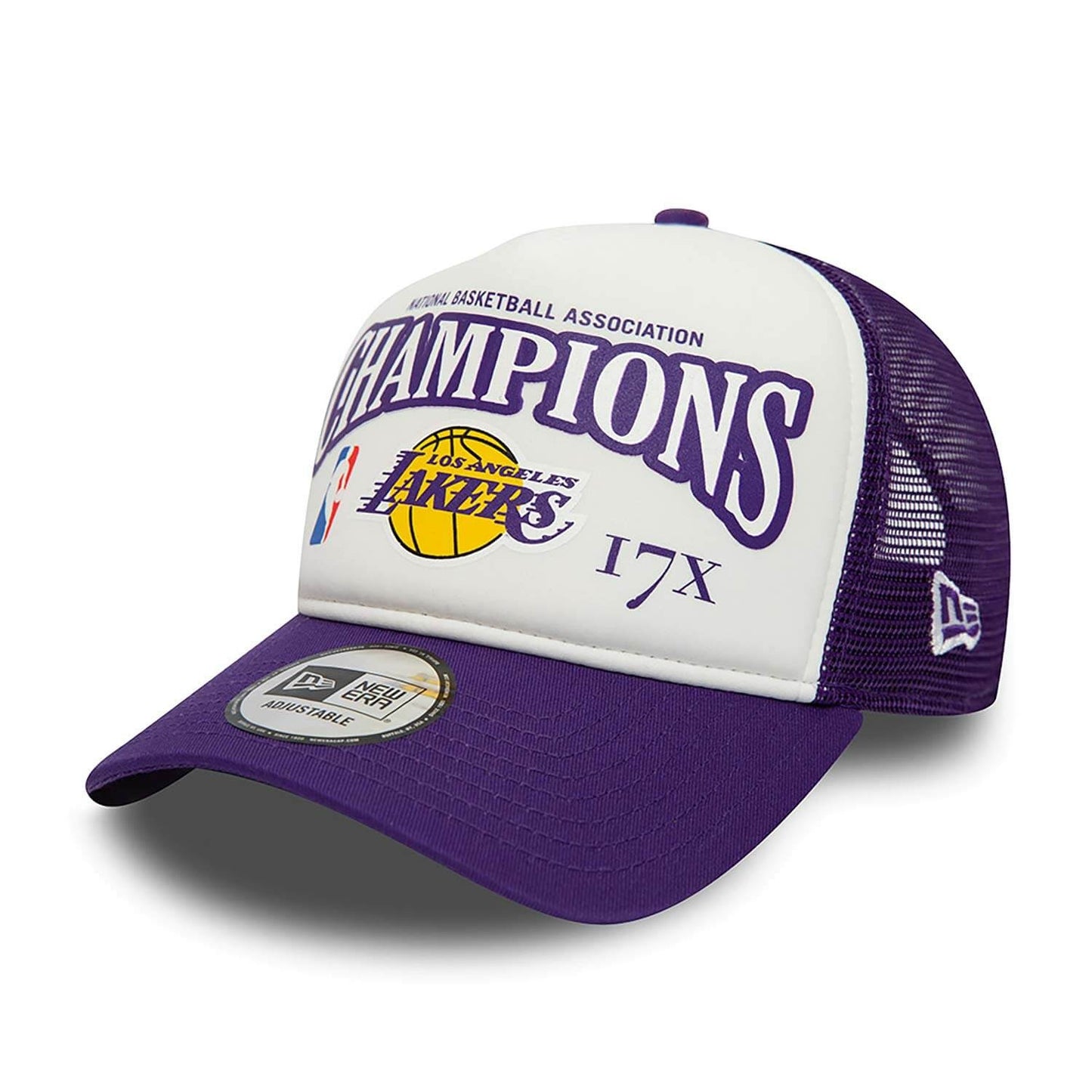 New Era NBA LA Lakers League Champons Purple A-Frame Trucker Cap Purple