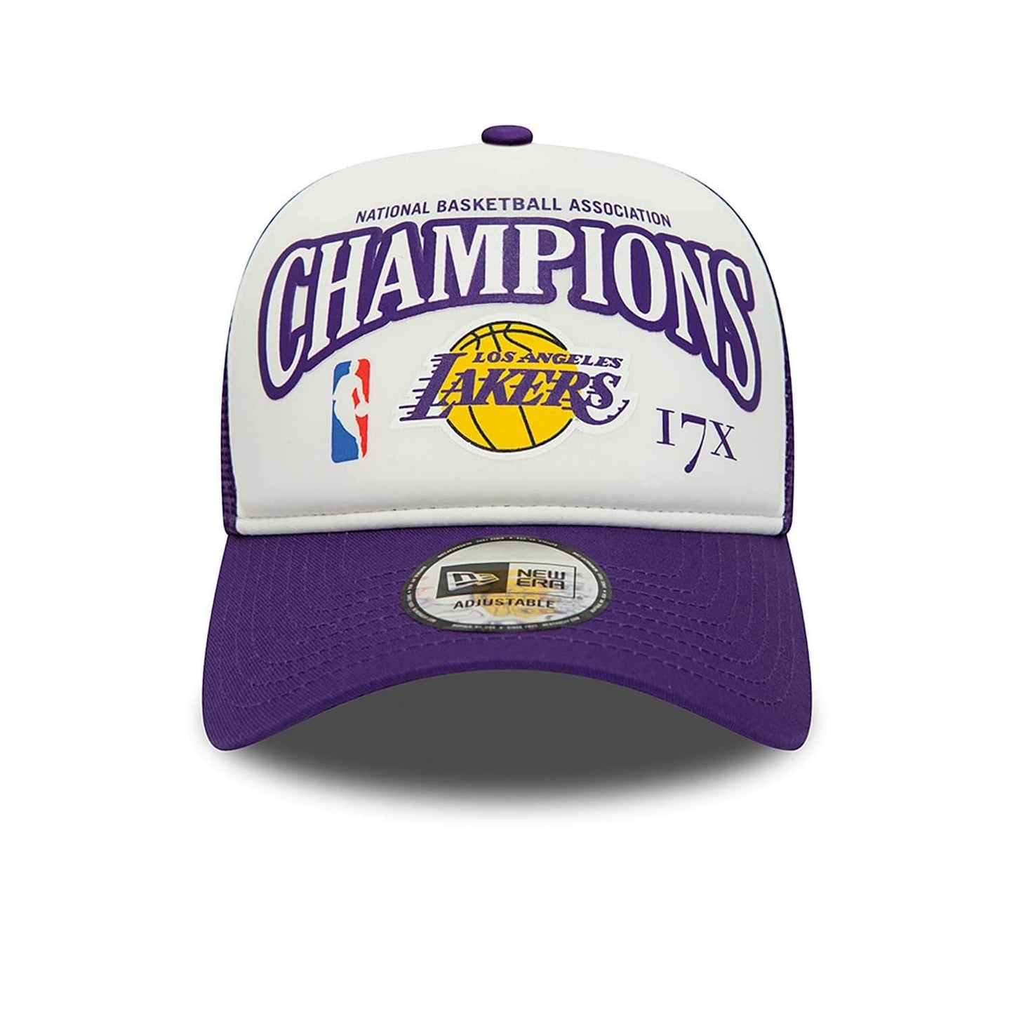 New Era NBA LA Lakers League Champons Purple A-Frame Trucker Cap Purple