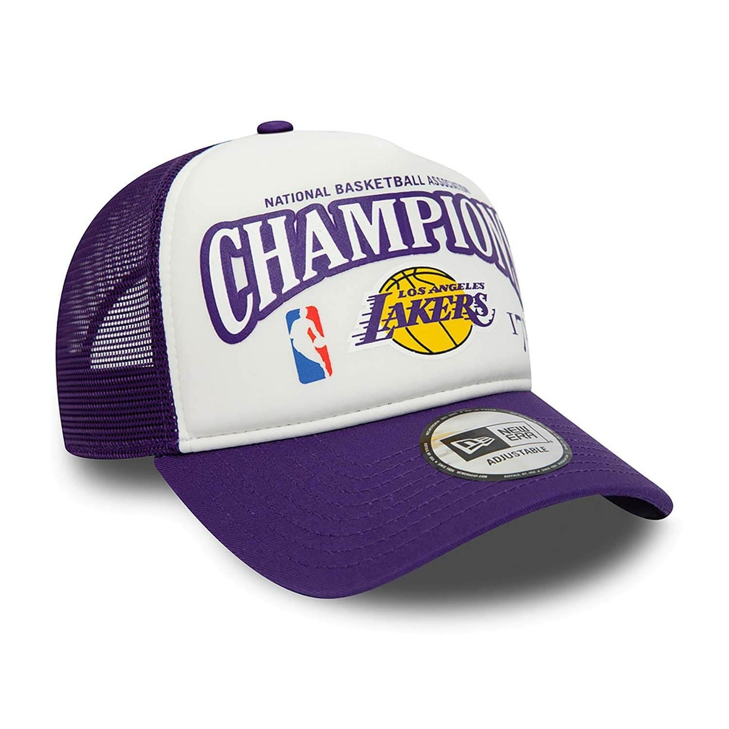 New Era NBA LA Lakers League Champons Purple A-Frame Trucker Cap Purple