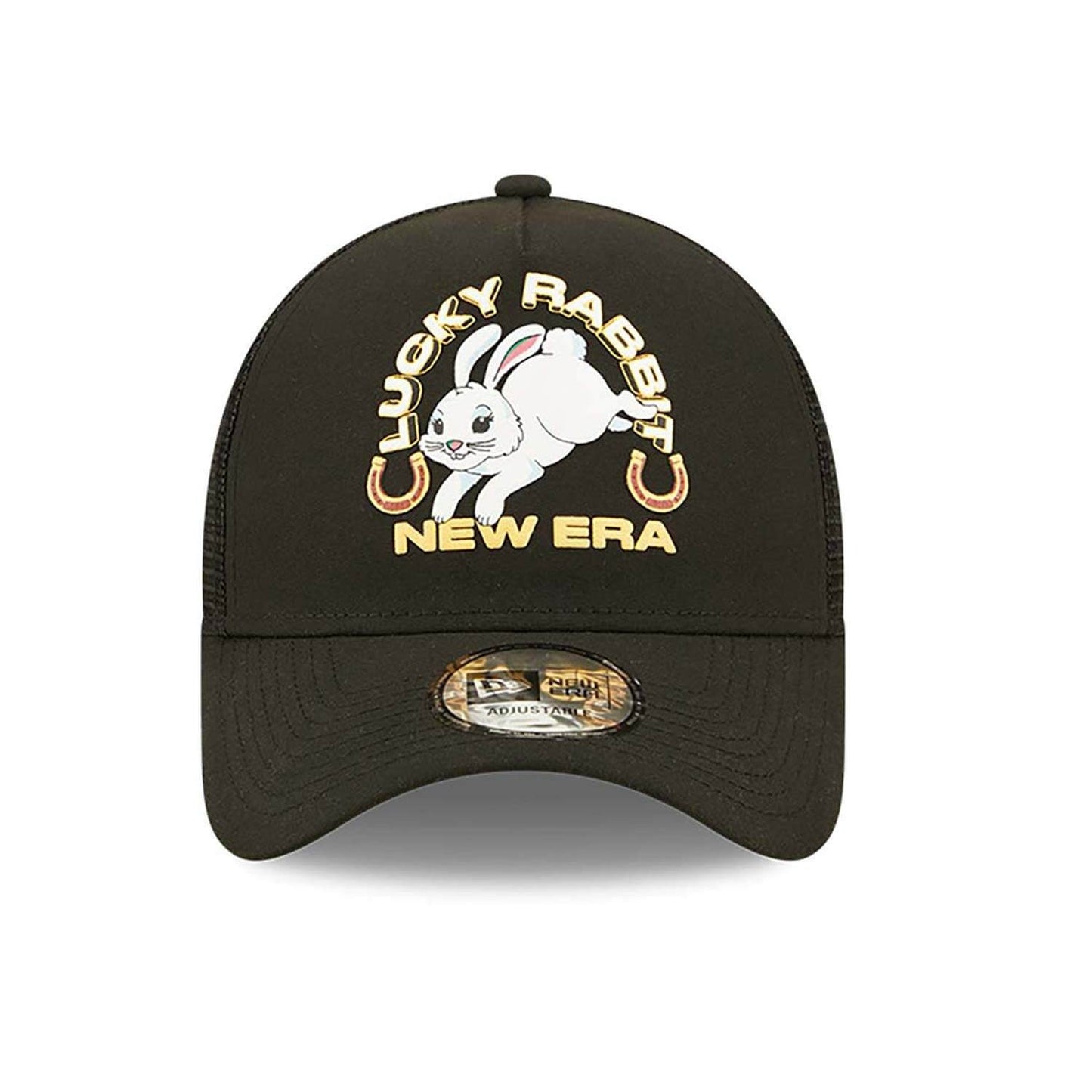 New Era Lucky Rabbit Repreve Black A-Frame Trucker Cap Black