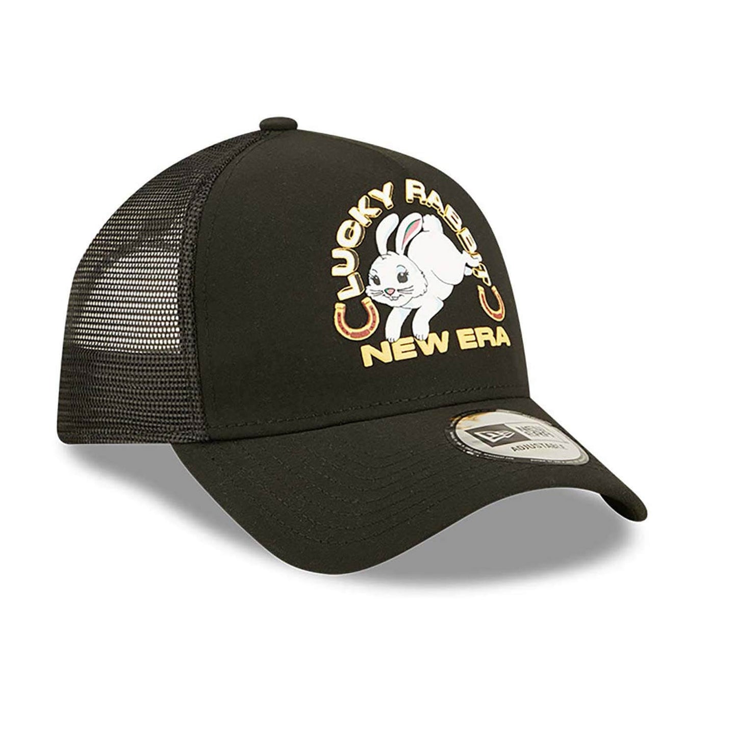 New Era Lucky Rabbit Repreve Black A-Frame Trucker Cap Black