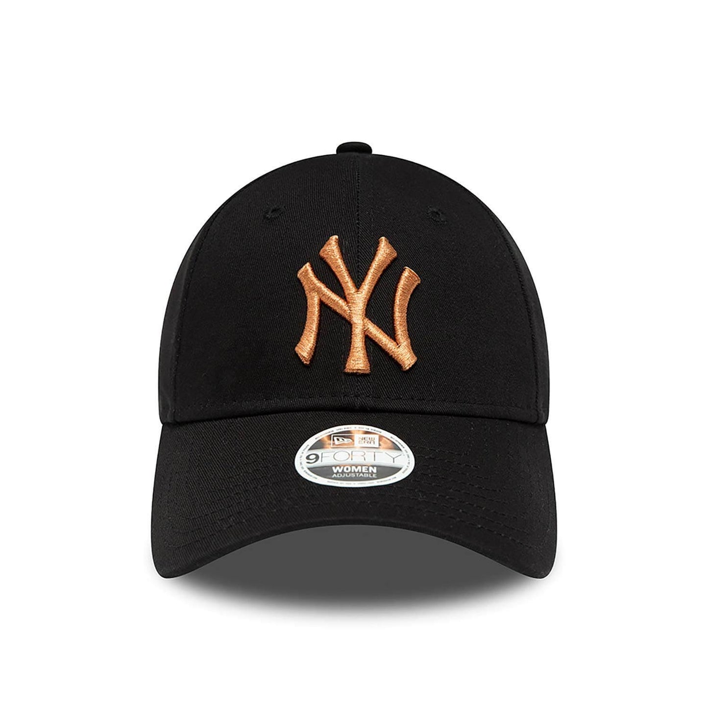 New Era MLB New York Yankees Womens Metallic Logo Black 9FORTY Adjustable Cap Black