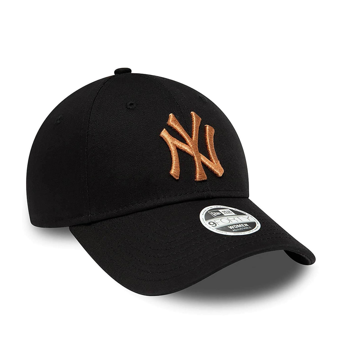 New Era MLB New York Yankees Womens Metallic Logo Black 9FORTY Adjustable Cap Black