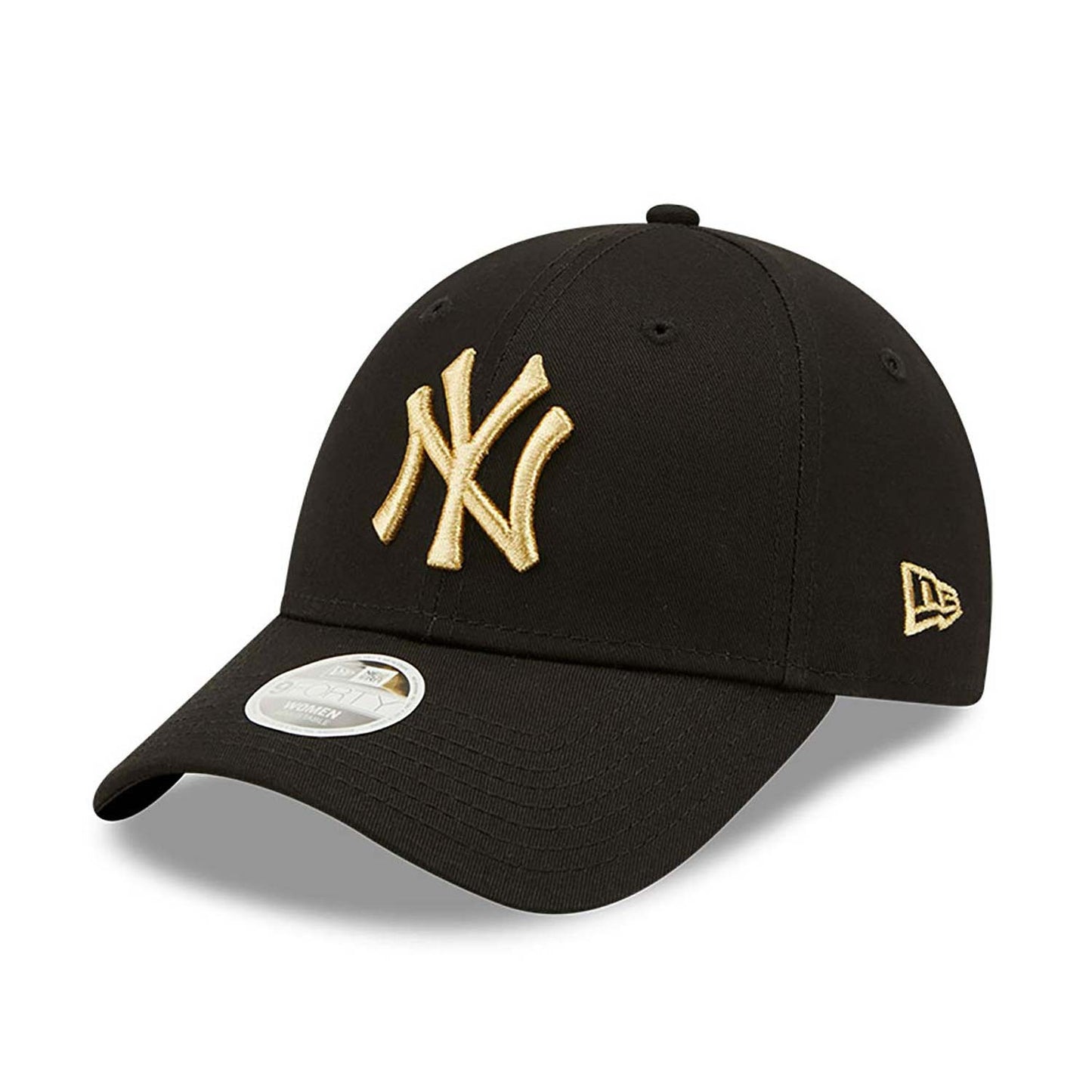 New Era MLB New York Yankees Womens Metallic Logo Black 9Forty Adjustable Cap Black