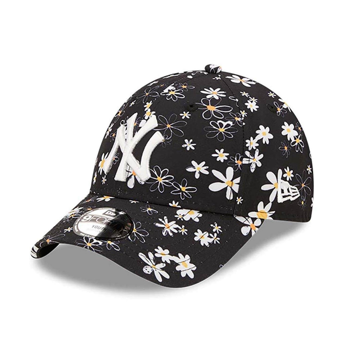 New Era MLB New York Yankees Youth All Over Print Daisy Black 9Forty Adjustable Cap Black