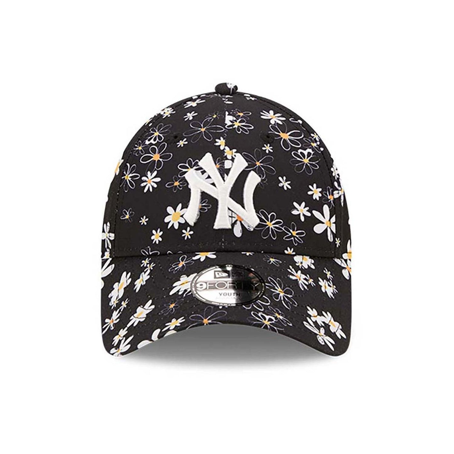 New Era MLB New York Yankees Youth All Over Print Daisy Black 9Forty Adjustable Cap Black