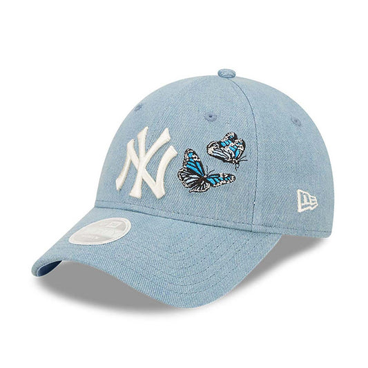 New Era MLB New York Yankees Womens Butterfly Denim Blue 9Forty Adjustable Cap Blue