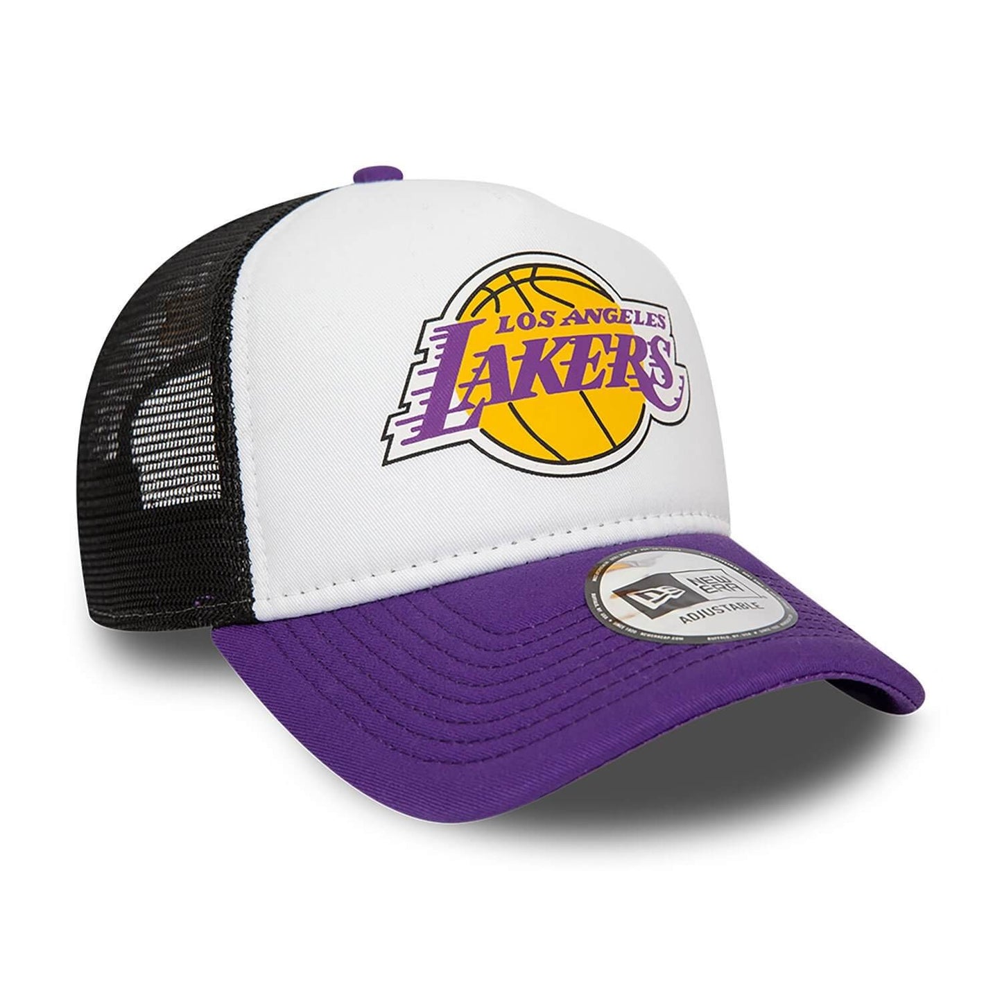 New Era NBA La Lakers Team Color Block White A-Frame Trucker Cap White