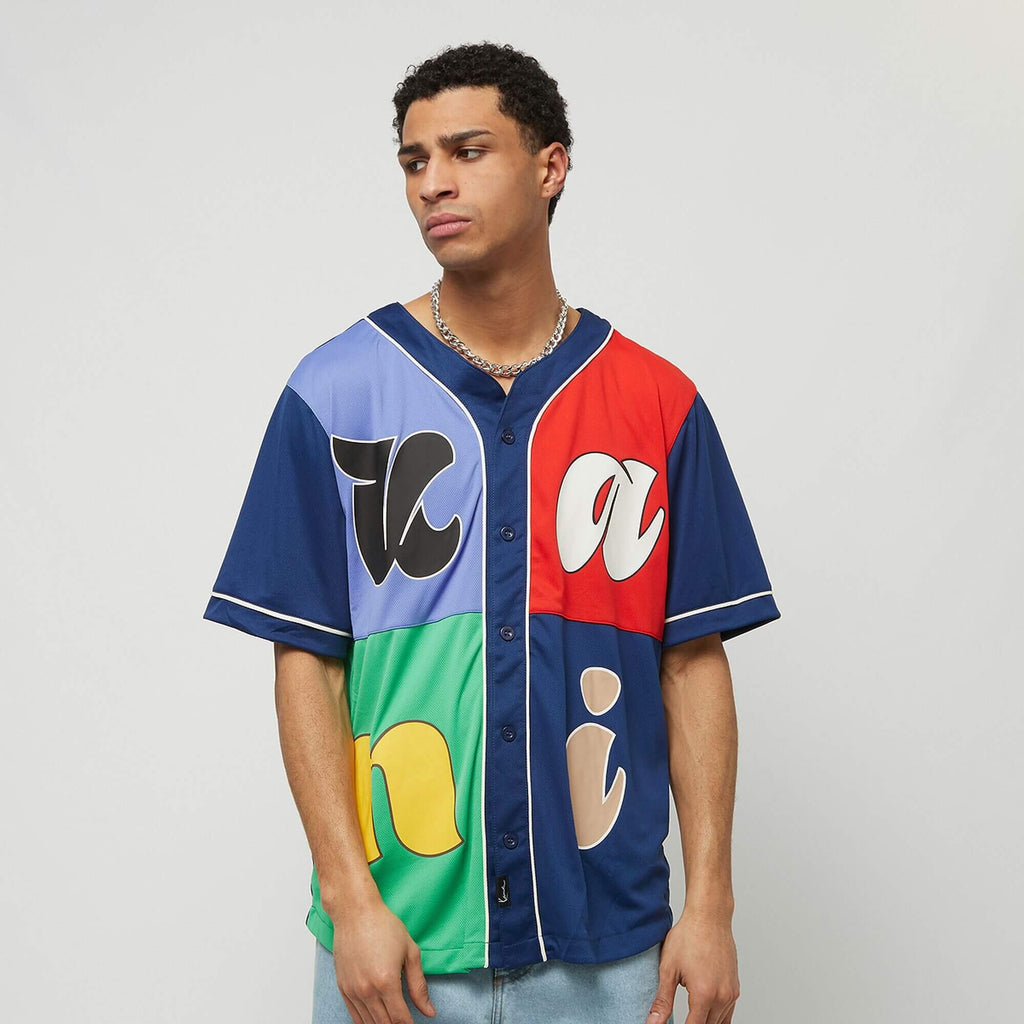 Karl kani Baseball Jersey Varsity Block Pinstripe White