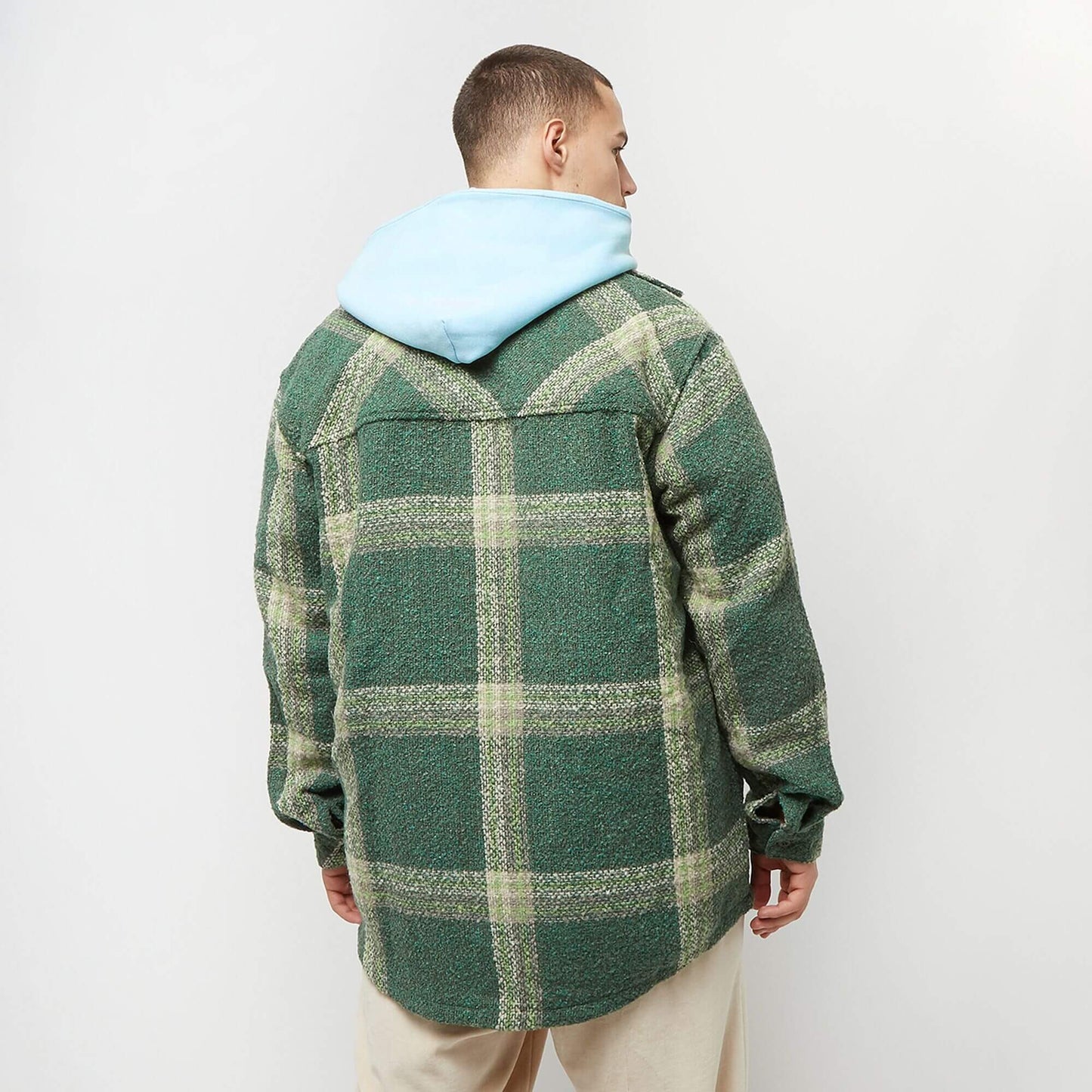 Sean John Script Logo Bouclé Overshirt olive/sand