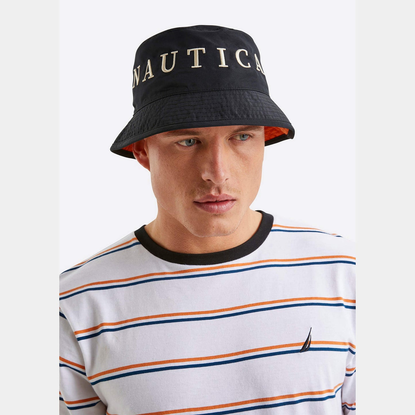 Nautica Aral Reversible Bucket Hat Black/Orange